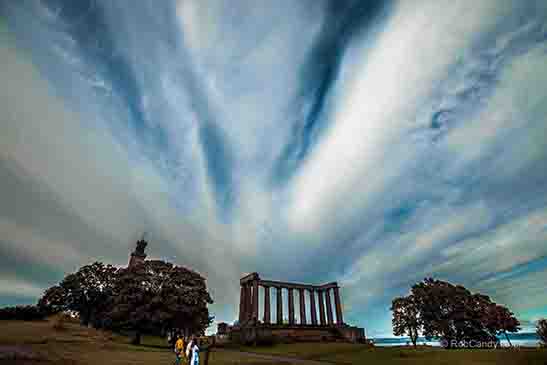 <p>Clouds leading to the monument</p>