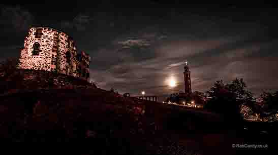 <p>Calton Hill under moon light</p>