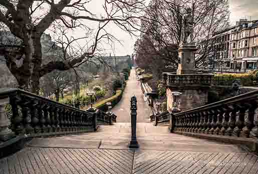 <p>Princes Street gardens no people</p>