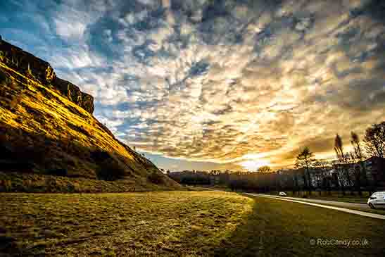 <p>Sunset reflecting off the crags</p>