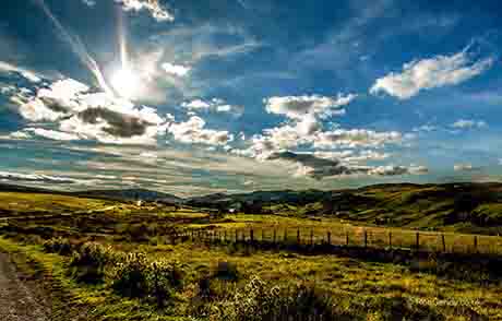 <p>A highland view under sunlight</p>