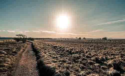 <p>Sun shines over the land</p>