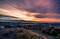 <p>Hill view under evening sky</p>